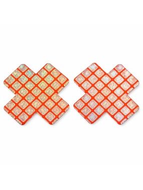 Orange Holographic X Nipple Pasties Festival Rave Adhesive Covers